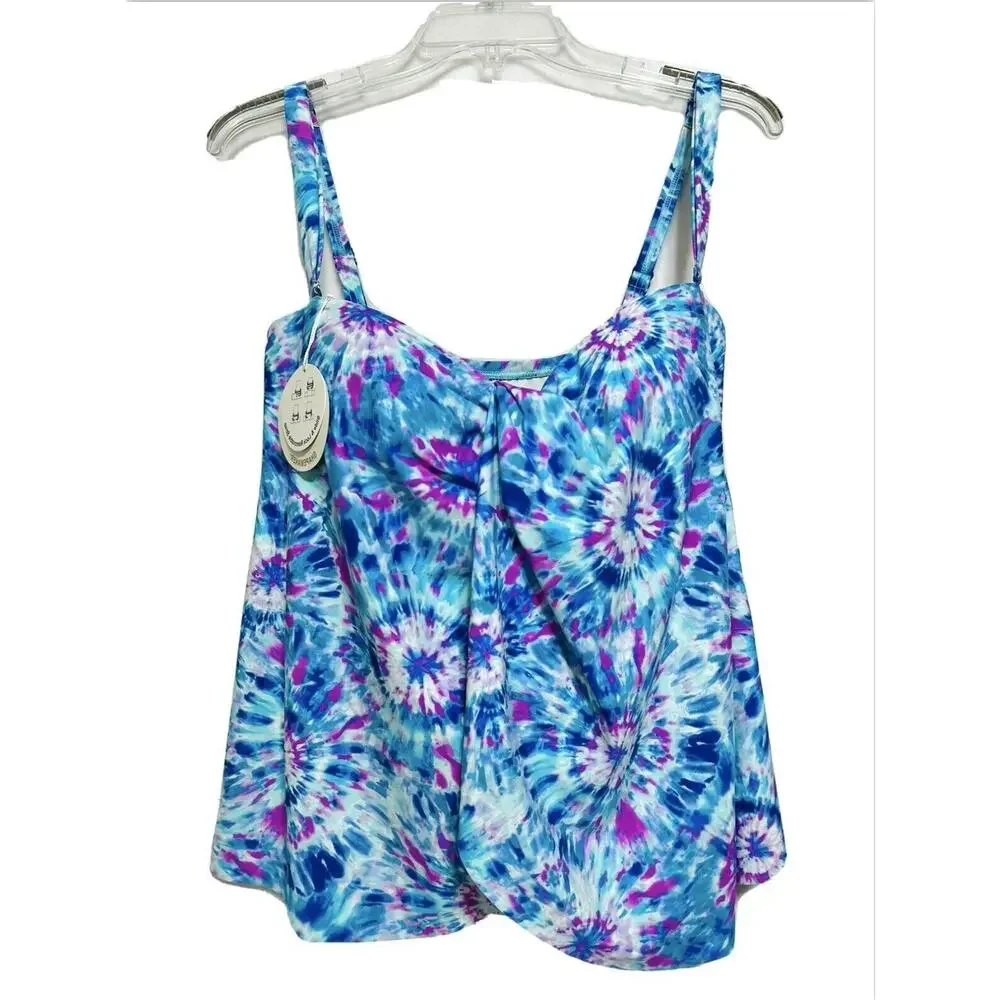 Contours By Coco Reef Tankini Size 10 34D Shape Maker Swimwear Built In Bra NWT - Picture 1 of 16